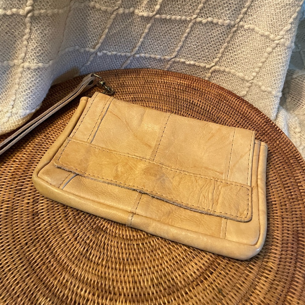 Gorgeous heavy leather clutch vintage